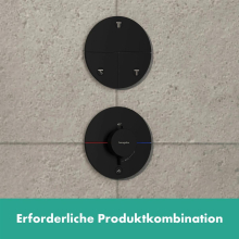 hansgrohe ShowerSelect Comfort S Thermostat Unterputz für 1 Verbraucher und einen zusätzlichen Abgang, Mattschwarz