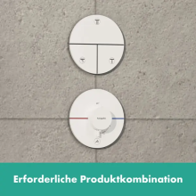 hansgrohe ShowerSelect Comfort S Thermostat Unterputz für 1 Verbraucher und einen zusätzlichen Abgang, Mattweiß