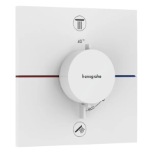 hansgrohe ShowerSelect Comfort E Thermostat Unterputz für 2 Verbraucher, Mattweiß