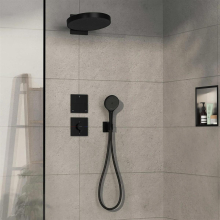 hansgrohe ShowerSelect Comfort E Thermostat Unterputz für 1 Verbraucher und einen zusätzlichen Abgang, Mattschwarz