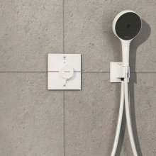 hansgrohe ShowerSelect Comfort E Thermostat Unterputz für 2 Verbraucher mit integrierter Sicherungskombination nach EN1717, Mattweiß