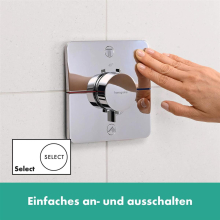 hansgrohe ShowerSelect Comfort Q Thermostat Unterputz für 2 Verbraucher mit integrierter Sicherungskombination nach EN1717, Chrom