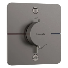 hansgrohe ShowerSelect Comfort Q Thermostat Unterputz für 2 Verbraucher mit integrierter Sicherungskombination nach EN1717, Brushed Black Chrome