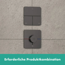 hansgrohe ShowerSelect Comfort Q Thermostat Unterputz für 1 Verbraucher und einen zusätzlichen Abgang, Brushed Black Chrome