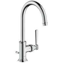 AXOR Montreux Einhebel-Waschtischmischer 210 mit Hebelgriff und Zugstangen-Ablaufgarnitur, Brushed Black Chrome