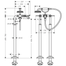 AXOR Montreux 2-Griff Wannenarmatur bodenstehend mit...