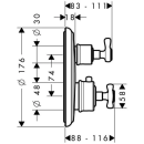 AXOR Montreux Thermostat Unterputz mit Kreuzgriff und...