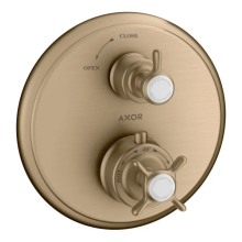 AXOR Montreux Thermostat Unterputz mit Kreuzgriff und Absperrventil, Brushed Bronze