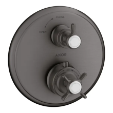 AXOR Montreux Thermostat Unterputz mit Kreuzgriff und Absperrventil, Brushed Black Chrome