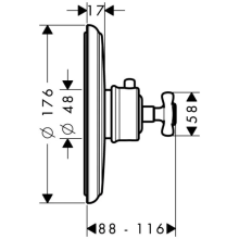 AXOR Montreux Thermostat Unterputz mit Kreuzgriff, Chrom