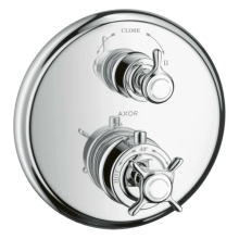 AXOR Montreux Thermostat Unterputz mit Kreuzgriff und Ab- und Umstellventil, Chrom