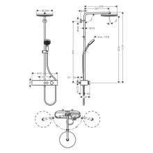 hansgrohe Pulsify S Showerpipe 260 1jet EcoSmart mit ShowerTablet Select 400, Chrom