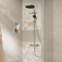 hansgrohe Pulsify S Puro Showerpipe 260 1jet mit Ecostat Fine und Handbrause 3jet, Chrom