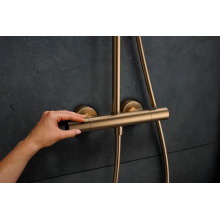 hansgrohe Pulsify S Puro Showerpipe 260 1jet EcoSmart mit Ecostat Fine und Handbrause 3jet, Brushed Bronze