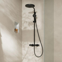 hansgrohe Pulsify S Puro Showerpipe 260 1jet EcoSmart mit Ecostat Fine und Handbrause 3jet, Mattschwarz