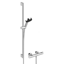 hansgrohe Pulsify Select S Brausesystem 105 3jet Relaxation EcoSmart mit Ecostat Fine und Brausestange 90 cm, Chrom