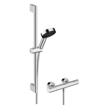 hansgrohe Pulsify Select S Brausesystem 105 3jet Relaxation EcoSmart mit Ecostat Element und Brausestange 65 cm, Chrom