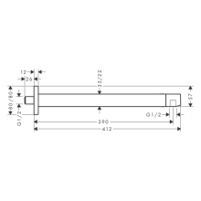 hansgrohe Brausearm E 39 cm, Mattschwarz