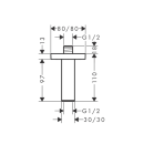 hansgrohe Deckenanschluss E 10 cm, Polished Gold Optic
