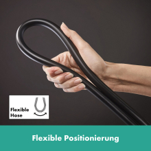 hansgrohe Unica Brausestange S Puro 90 cm mit Easy Slide Handbrausehalter und Isiflex Brauseschlauch 160 cm, Mattschwarz