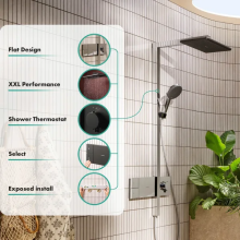 hansgrohe Raindance Alive Q Showerpipe 210/340 1jet mit ShowerSelect Comfort, Brushed Black Chrome