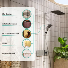 hansgrohe Raindance Alive Q Showerpipe 210/340 1jet mit ShowerSelect Comfort, Polished Gold Optic