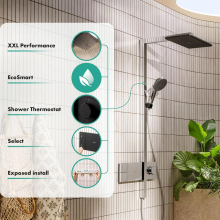 hansgrohe Raindance Alive Q Showerpipe 210/340 1jet EcoSmart mit ShowerSelect Comfort, Mattschwarz