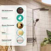 hansgrohe Raindance Alive S Showerpipe 300 1jet EcoSmart mit ShowerSelect Comfort, Polished Gold Optic