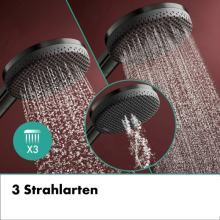 hansgrohe Raindance Alive S Puro Showerpipe 300 1jet mit Ecostat Element, Brushed Black Chrome
