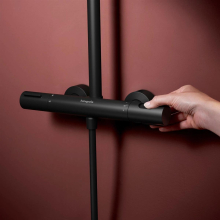 hansgrohe Raindance Alive S Puro Showerpipe 300 1jet EcoSmart mit Ecostat Element, Mattschwarz