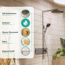 hansgrohe Raindance Alive S Showerpipe 300 2jet EcoSmart mit ShowerSelect Comfort, Brushed Bronze