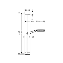 hansgrohe Raindance Alive Select S Brauseset 125 3jet EcoSmart mit Brausestange Unica E Puro 65 cm und Easy Slide Brausehalter, Mattschwarz