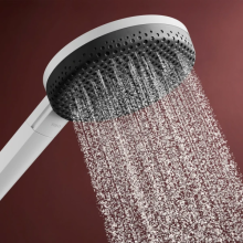 hansgrohe Raindance Alive Select S Brauseset 125 3jet EcoSmart mit Brausestange Unica E Puro 65 cm und Easy Slide Brausehalter, Mattweiß
