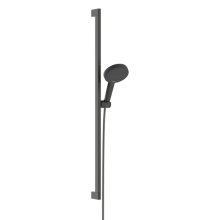 hansgrohe Raindance Alive Select S Brauseset 125 3jet EcoSmart mit Brausestange Unica E Puro 90 cm und Easy Slide Brausehalter, Brushed Black Chrome