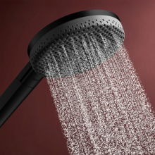 hansgrohe Raindance Alive Select S Brausehalterset 125 3jet EcoSmart mit Designflex Textilbrauseschlauch 160 cm, Mattschwarz