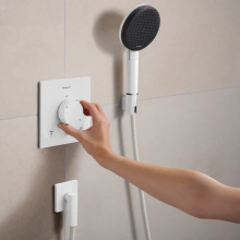 hansgrohe Raindance Alive Select S Brausehalterset 125 3jet EcoSmart mit Designflex Textilbrauseschlauch 160 cm, Mattweiß