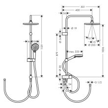 hansgrohe Vernis Blend Showerpipe 200 1jet EcoSmart Reno, Mattschwarz