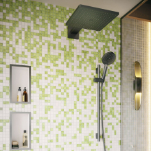 hansgrohe Raindance E Kopfbrause 300 1jet EcoSmart mit Brausearm, Brushed Black Chrome