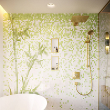 hansgrohe Raindance E Kopfbrause 300 1jet EcoSmart mit Brausearm, Polished Gold Optic
