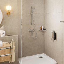 hansgrohe Vernis Blend Brauseset 100 Vario EcoSmart mit Brausestange Crometta 65 cm, Chrom