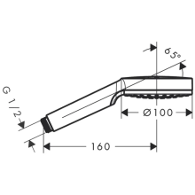 hansgrohe Crometta Handbrause 100 1jet EcoSmart, Weiß/Chrom