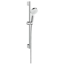 hansgrohe Crometta Brauseset 100 Vario EcoSmart mit Brausestange 65 cm, Weiß/Chrom