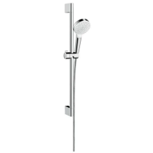 hansgrohe Crometta Brauseset 100 1jet EcoSmart mit Brausestange 65 cm, Weiß/Chrom