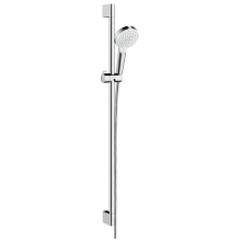 hansgrohe Crometta Brauseset 100 Vario EcoSmart mit Brausestange 90 cm, Weiß/Chrom