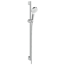 hansgrohe Crometta Brauseset 100 1jet EcoSmart mit Brausestange 90 cm, Weiß/Chrom