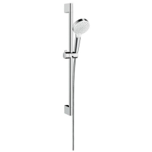 hansgrohe Crometta Brauseset 100 Vario EcoSmart+ mit Brausestange 65 cm, Weiß/Chrom