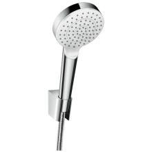 hansgrohe Crometta Brausehalterset 100 1jet EcoSmart mit Brauseschlauch 125 cm, Weiß/Chrom