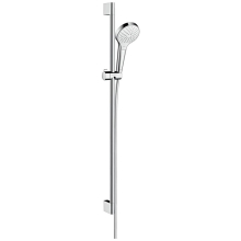hansgrohe Croma Select S Brauseset 110 Vario EcoSmart mit Brausestange 90 cm, Weiß/Chrom