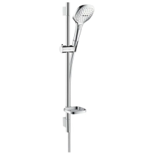 hansgrohe Raindance Select E Brauseset 120 3jet mit Brausestange 65 cm und Seifenschale, Chrom