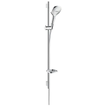 hansgrohe Raindance Select E Brauseset 120 3jet mit Brausestange 90 cm und Seifenschale, Weiß/Chrom